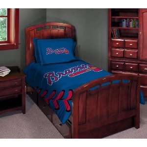  Atlanta Braves Twin / Full Comforter and Shams Set Sports 