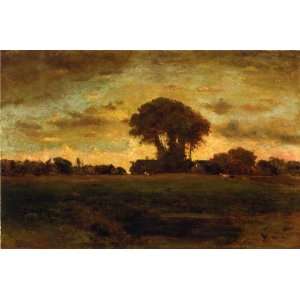   George Inness   24 x 16 inches   Sunset on a Meadow