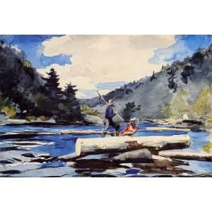  Oil Painting Hudson River, Logging Winslow Homer Hand 