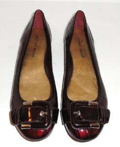 Antonio Melani Womens Red Patent Leather Slip On Ballet Flats Size 9 