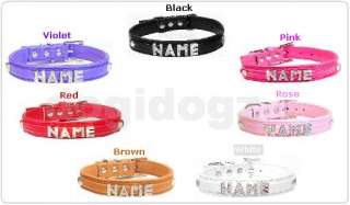 Dog Collar Personalized with Name +5 Rhinestone Letters  