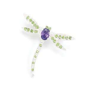   Fashion Pin with Purple and Green Crystal West Coast Jewelry Jewelry