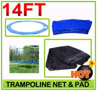 14 FT Round Trampoline Safety Net Enclosure Netting Safe Fence 