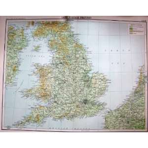  MAP 1891 LAND SURFACE FEATURES ENGLAND WALES ISLE MAN 