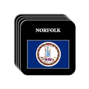 US State Flag   NORFOLK, Virginia (VA) Set of 4 Mini Mousepad Coasters