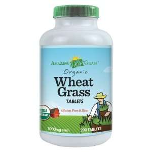 Amazing Grass Organic Wheat Grass Tablets, 200 Count Bottle  