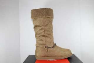 New Authentic G By Guess Calf Boots Horizon Brown Faux Suede 6  