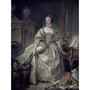  La Madame De Pompadour by Francois Boucher. Size 7.63 X 10 