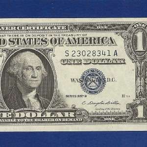 CURRENCY 1957B $1 The Last SILVER CERTIFICATE Issued GEM CU, Old Paper 