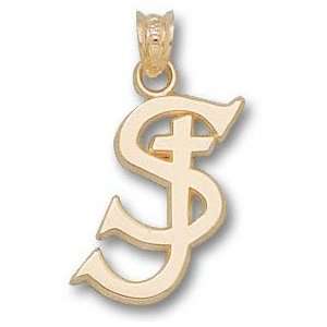 St. Josephs Hawks Solid 10K Gold STJ Interlock Pendant  