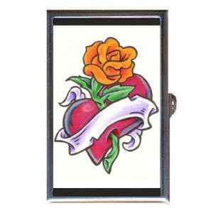 Heart & Rose Lovely Tattoo Art Coin, Mint or Pill Box 