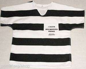 Striped Montana Prison Inmate Shirt Black/White MCE NEW  