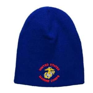  United States Marine Corps Embroidered Skull Cap   Royal 
