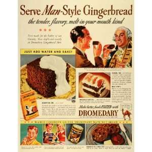  1941 Ad Hills Brothers Food Dromedary Gingerbread Mix Cartoons 