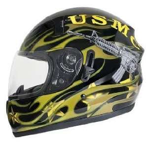   Motorcycle Helmet with U.S. Marines Graphics Sz 2XL