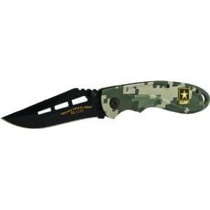  U.S. Army ARMY2C Linerlock Knife, Black Clip Point Blade 