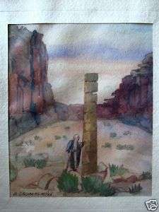 GAUER BERNHARD German AQUARELLE   PETRA   SIGNED 1934  