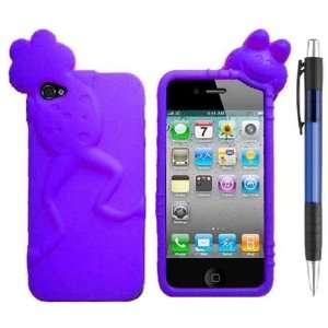  Purple Jumping Frog Shape Design Protector Soft Cover Case 