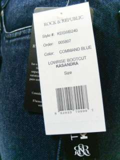 Rock & and Republic Kasandra Command Blue Leg Jeans NWT  