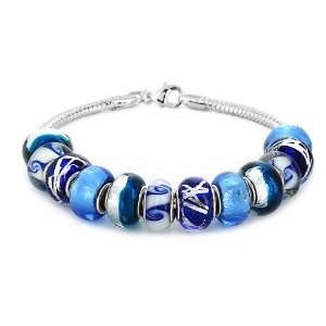 Coastal Creations Beads My Fave Wave on 8 Inch Silver 