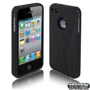 NEW BLACK 3 PIECE HARD CASE COVER FOR APPLE IPHONE 4G  
