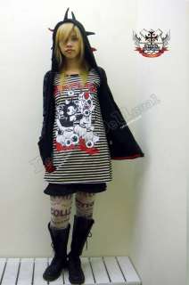 Gothic Punk emo SPIKY HAIR UFO Hooded Sweatshirt Jacket  