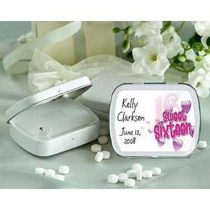 Sweet 16 Personalized Glossy White Hinged Mint box