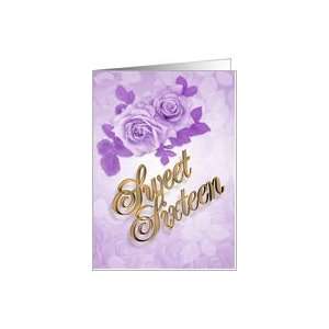  Sweet 16 Birthday party invitation Lavender roses Card 
