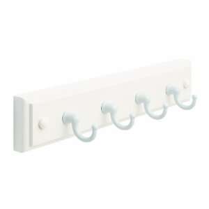   H55590 WGW 9 Inch Classic Key and Gadget Rack, White with White Hooks