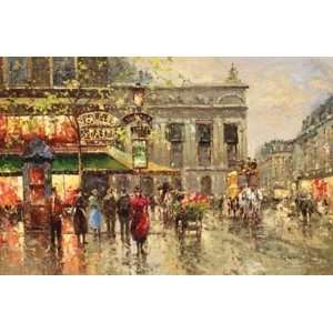  Vintage Parisian Street Scene PREMIUM GRADE Rolled CANVAS 