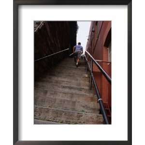  Man Running Up Exorcist Steps at Georgetown University Campus 