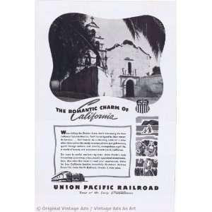  1947 Union Pacific Railroad Romantic Charm of California 