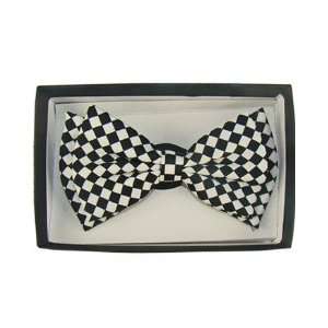  Black and White Squares Bow Tie