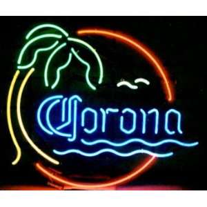  Corona Palm Tree Sea Neon Sign17 X 13