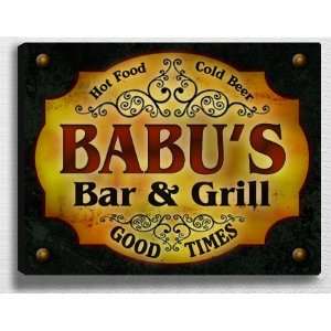 Babus Bar & Grill 14 x 11 Collectible Stretched 