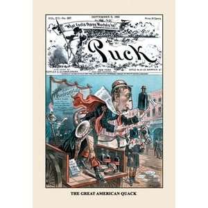  Puck Magazine The Great American Quack   12x18 Framed 