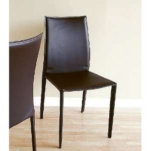  Contemporary Rockford Brown Leather Dining Chair