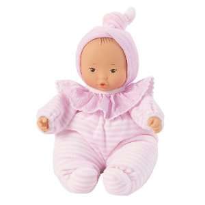   Babipouce Asian Baby Doll in Pink Striped Pajamas Toys & Games
