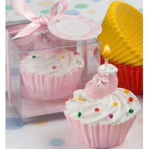  Baby Shower Favors  Cupcake Design Candle Favors   Pink 