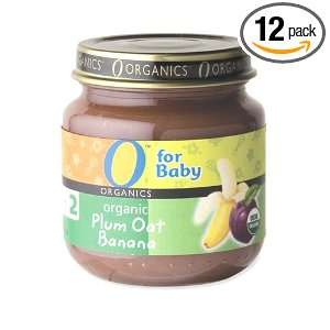 Organics for Baby Organic Plum Oat Banana, Stage 2, 4 Ounce Jars 