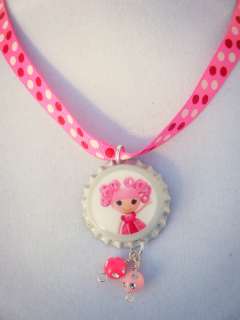 LALALOOPSY JEWEL SPARKLES SILLY HAIR NECKLACE girls BOTTLE CAPS pink 