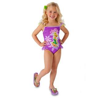 NWT~GLITTERY TINKER BELL TINKERBELL SWIMSUIT~XS 4  