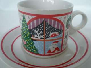 EPOCH TWAS THE NIGHT BEFORE CHRISTMAS DINNER PLATES 1 CUP AND SAUCER 