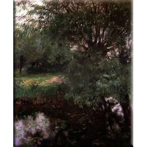 Backwater at Wargrave 13x16 Streched Canvas Art by Sargent, John 