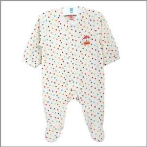 Multi color polka dot Koala Collection Footed Snap Front Infant Baby 
