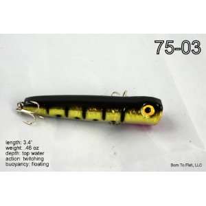   Black Chugger/Popper Fishing Lure for Northern Pike