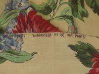 4YDS Vintage Barkcloth Era Summer Peonies Fabric Panel  
