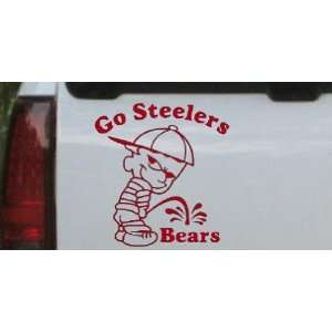 Red 22in X 20.9in    Go Steelers Pee On Bears Car Window Wall Laptop 