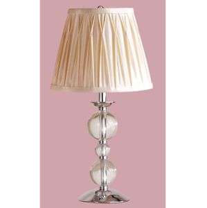   Lamp, Chrome and Clear Crystal, Faux Silk Fabric, Laura Ashley  