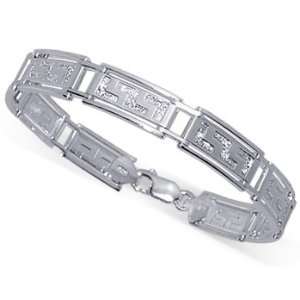  ITALIAN Sterling Silver Polished GREEK KEY Bracelet 